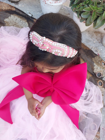 Pearls in Pink Hairband