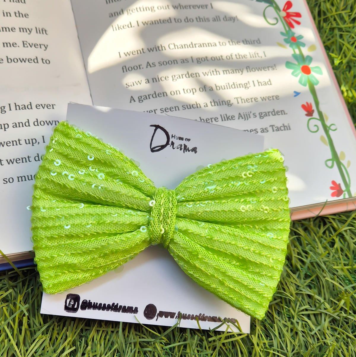 Cynthia Lime Green Big Bow