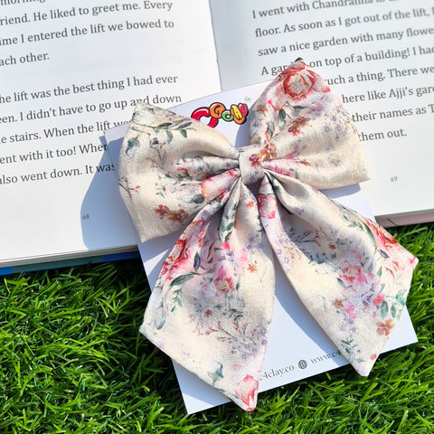 Rose Ribbon Pigtail Bow