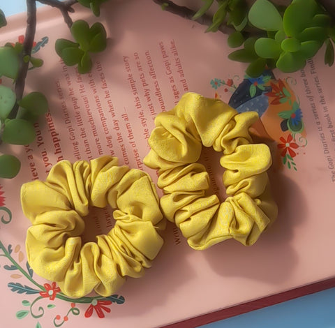 Yellow Mini Scrunchies